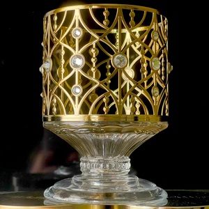 NWT 3-Wick Candle Holder Bath & Body Works Bling Clear Base